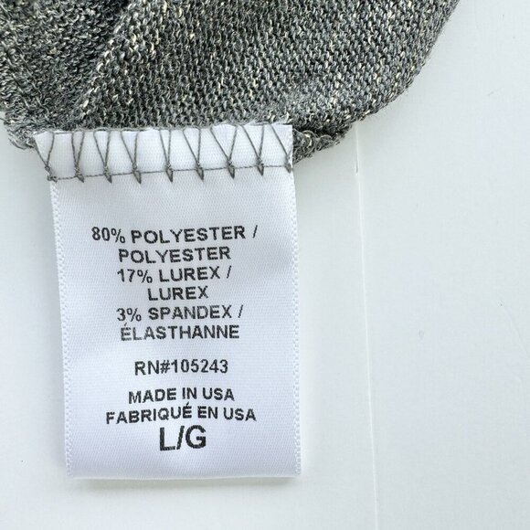 H.I.P. Top Women's Size Large Sleeveless Grey & Gold Metallic Top - Picture 4 of 13